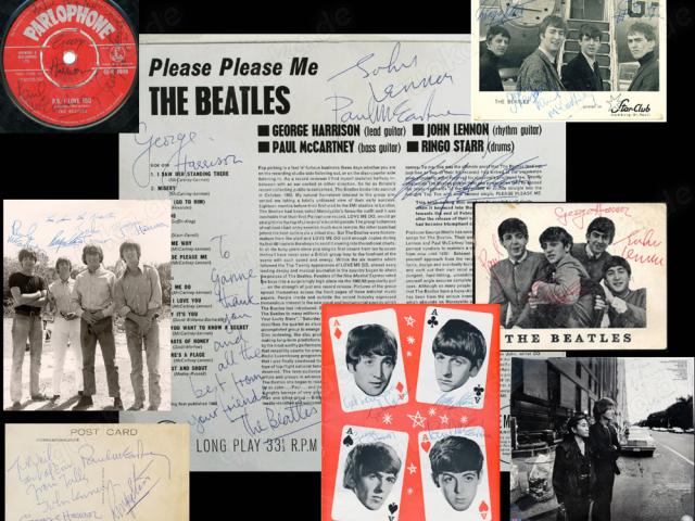 Suche Beatles Autogramme, John Lennon, Paul McCartney, George Harrison, Ringo Starr - 1